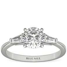 Tapered Baguette Diamond Engagement Ring in Platinum